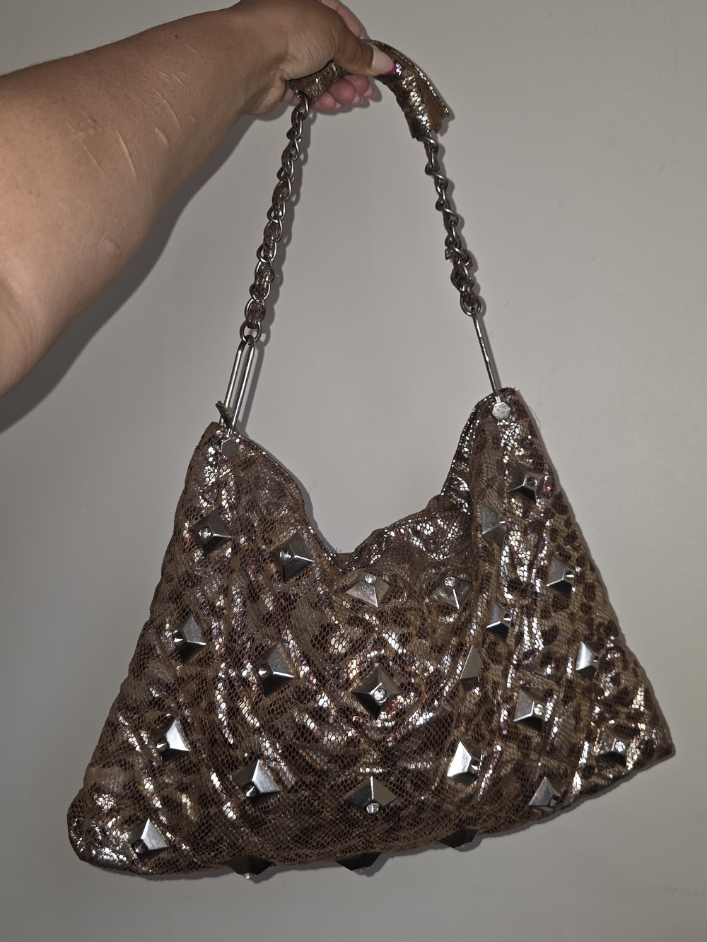 ☆Studded Metallic Brown Leopard Shoulder Bag☆